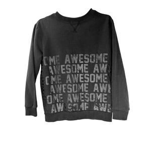 Crazy 8 Kids Graphic Sweatshirt "AWESOME" Print, Black, Size 7-8